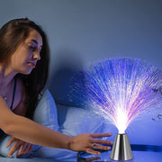 Lampe à fibre optique à changement de couleur avec base en forme de cône Décoration fantaisie