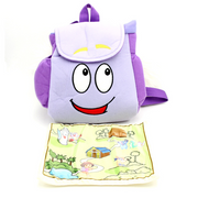Nouveau sac à dos Dora Explorer violet pour jardin d'enfants avec carte