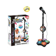 Microphone pour enfants avec support Amplificateur de musique Jouet à chanter avec pédale d'éclairage