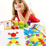 155PCS Creative Geometric Shape DIY Puzzles en bois Montessori Learning Toys