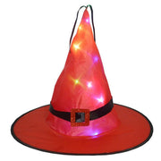 Chapeau de sorcière lumineux LED pour Halloween, décoration suspendue dans l'arbre, 5 pcs.