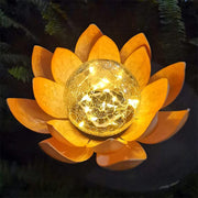 Lampe de nuit solaire d'extérieur Lotus Light Cracked Glass Ball Flower Night Lamp