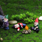 4 Pcs Resin Mini Fairy Tale Garden Drunk Dwarf Ornaments (en anglais)