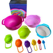 Set de 10 bols à mélanger multifonctions en plastique coloré pour la cuisine