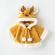 Manteau à capuchon pour bébé en bois de renne, chaud en hiver