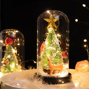 Arbre de Noël LED luminescent Dôme en verre Fawn Santa Claus Crafts