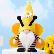 Ailes d'abeille Chapeau de marguerite Figurine Rudolph Abeille jaune Ornement de poupée vieil homme