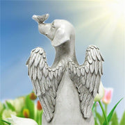 Chien ange endormi avec ailes Statue en résine créative de jardin