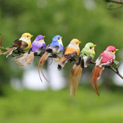 Set 12 pièces de mini-oiseaux artificiels Ornements colorés de décoration de jardin