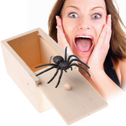 Spider Prank Wooden Box April Fool's Day Fun Surprise Toy