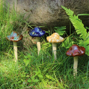 4 pièces en céramique faites à la main pour décorer le jardin de champignons exquis