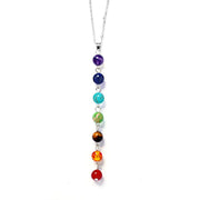 Collier de perles de pierres précieuses 7 chakras pour femmes