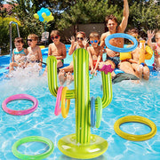 Jeu de lancer d'anneaux de cactus gonflable pour enfants Beach Party Pool Floating Throwing Toys
