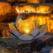 Lampe de Lotus en fer forgé étanche à DEL solaire pour le jardin