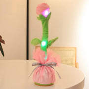 Jouet électronique en peluche fleur de rose chantant et dansant avec lumière