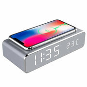 QI Wireless Charger Alarm Clock Compatible avec iPhone Samsung