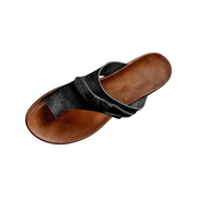 Sandales plates, confortables et antidérapantes à semelle en cuir PU pour femmes