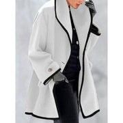 Veste d'hiver à capuche à manches longues et à couleurs unies pour femmes
