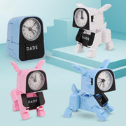 Réveil pour enfants - Horloge de bureau avec robot et chien