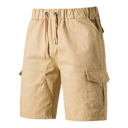 Short d'été à lacets et élastiques avec poches en coton pour hommes