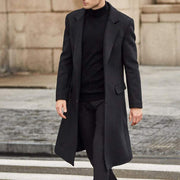 Manteau long à revers, style affaires, pour hommes, à la mode